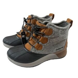 Sorel Out N About III Conquest Waterproof Boots Grey Brown Kids 3